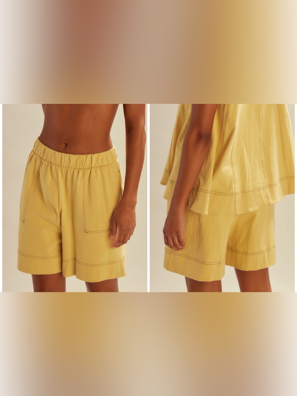 NWOT Free People Free-Est Strada Shorts - Pampas Yellow - small